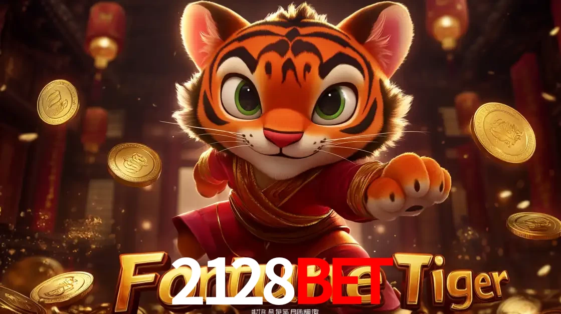 O carismático mascote do jogo de slot Fortune Tiger, um tigre fofo em pose de artes marciais, pronto para trazer sorte e multiplicadores de ganhos no cassino online 2128bet.