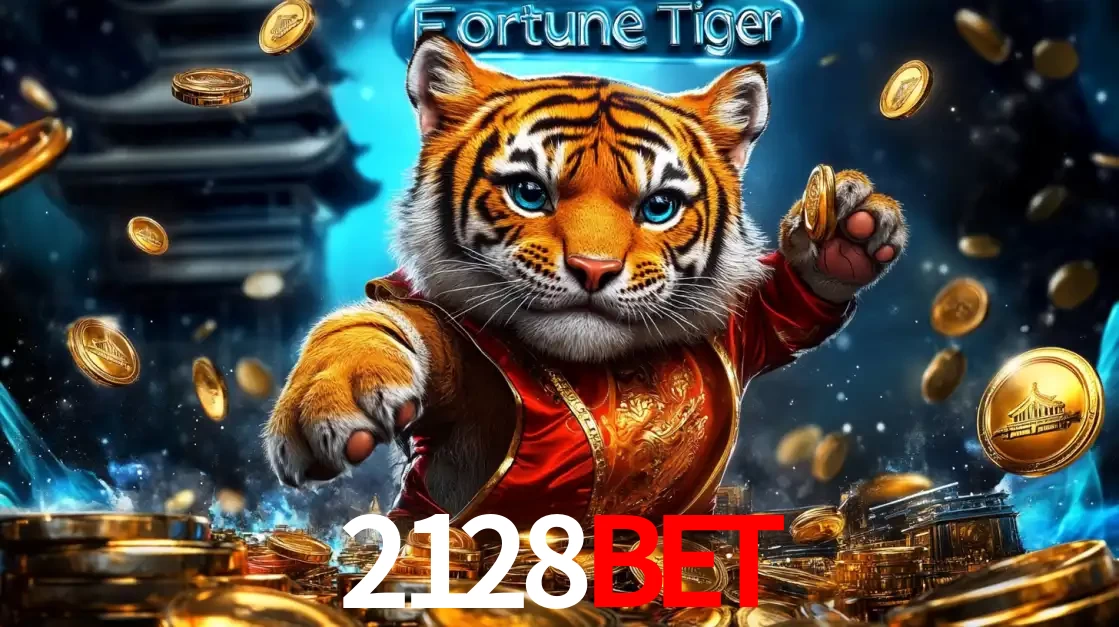 Imagem promocional do jogo de slot Fortune Tiger, com um tigre majestoso em traje tradicional cercado por uma fortuna em moedas de ouro, disponível agora no cassino 2128bet.